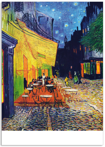 Ansichtkaart Vincent van Gogh Cafe terras bij nacht