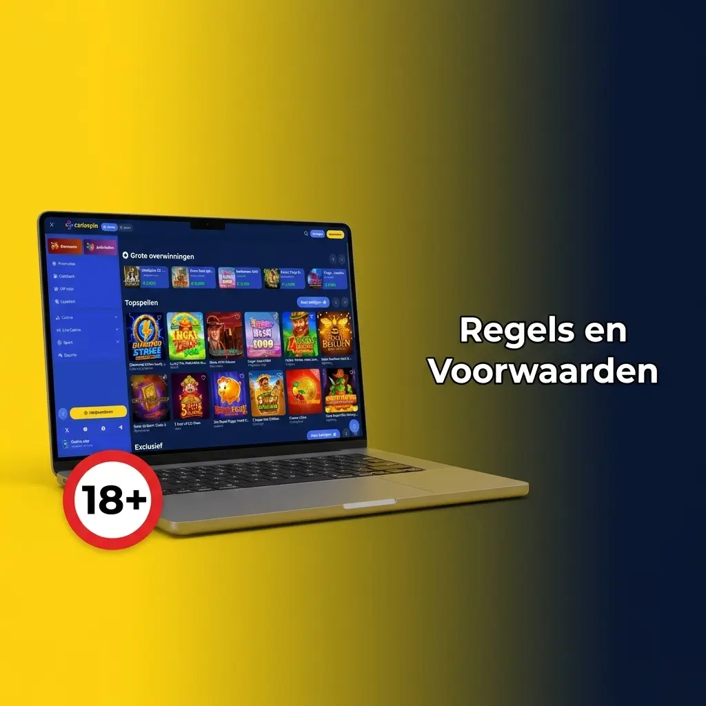 Overzicht van de algemene voorwaarden van Carlospin: leeftijdseis, verificatie, bonusregels en uitbetalingsvoorwaarden voor spelers.