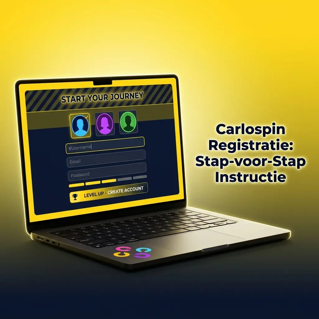 Stap-voor-stap instructie voor Carlospin registratie: account aanmaken via e-mail, Google of Apple en welkomstbonus activeren.